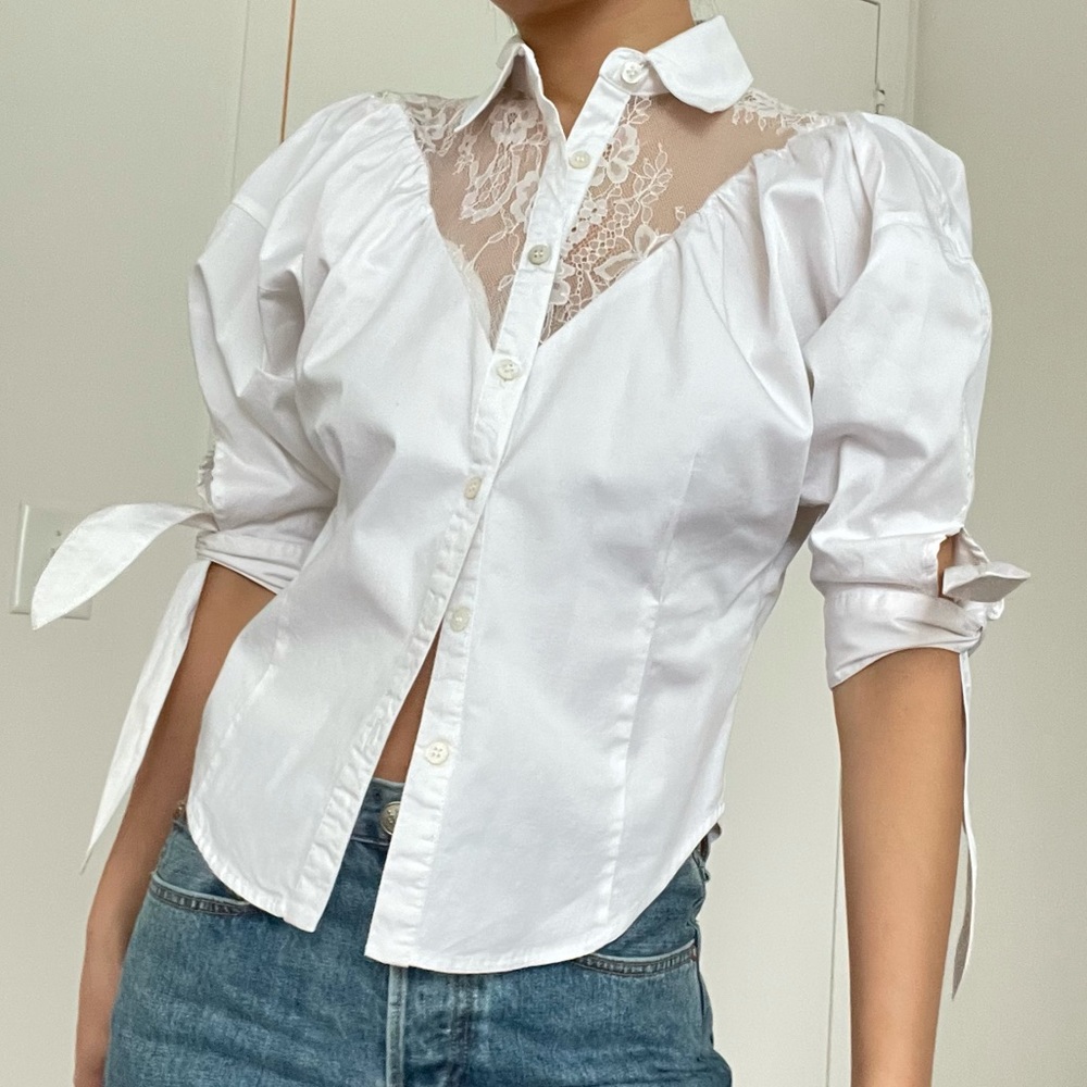 OPENING CEREMONY WHITE LACE SHIRT